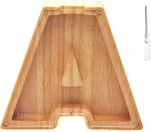 Miniatura 2 de 26 bancos de letras personalizados banco de monedas niños alcancía láser nombre personalizado letra madera alcancía