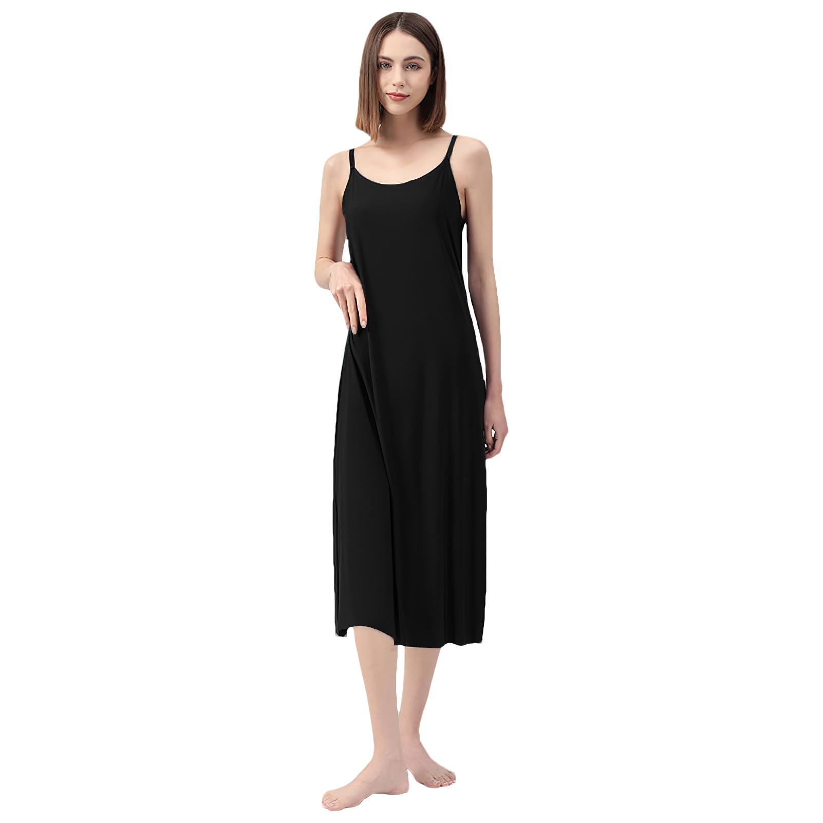 Mujer Tallas Grandes Combinación Vestido Interior Enaguas para Vestidos Largos Camisones sin Mangas (S-5XL)