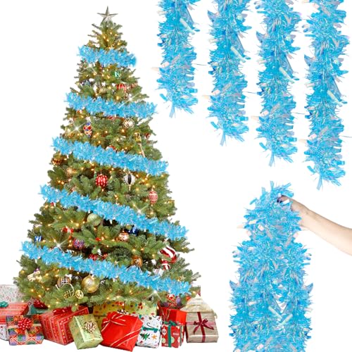 4 Stück x 2M Weihnachten Lametta Girlande, Lametta Girlande...