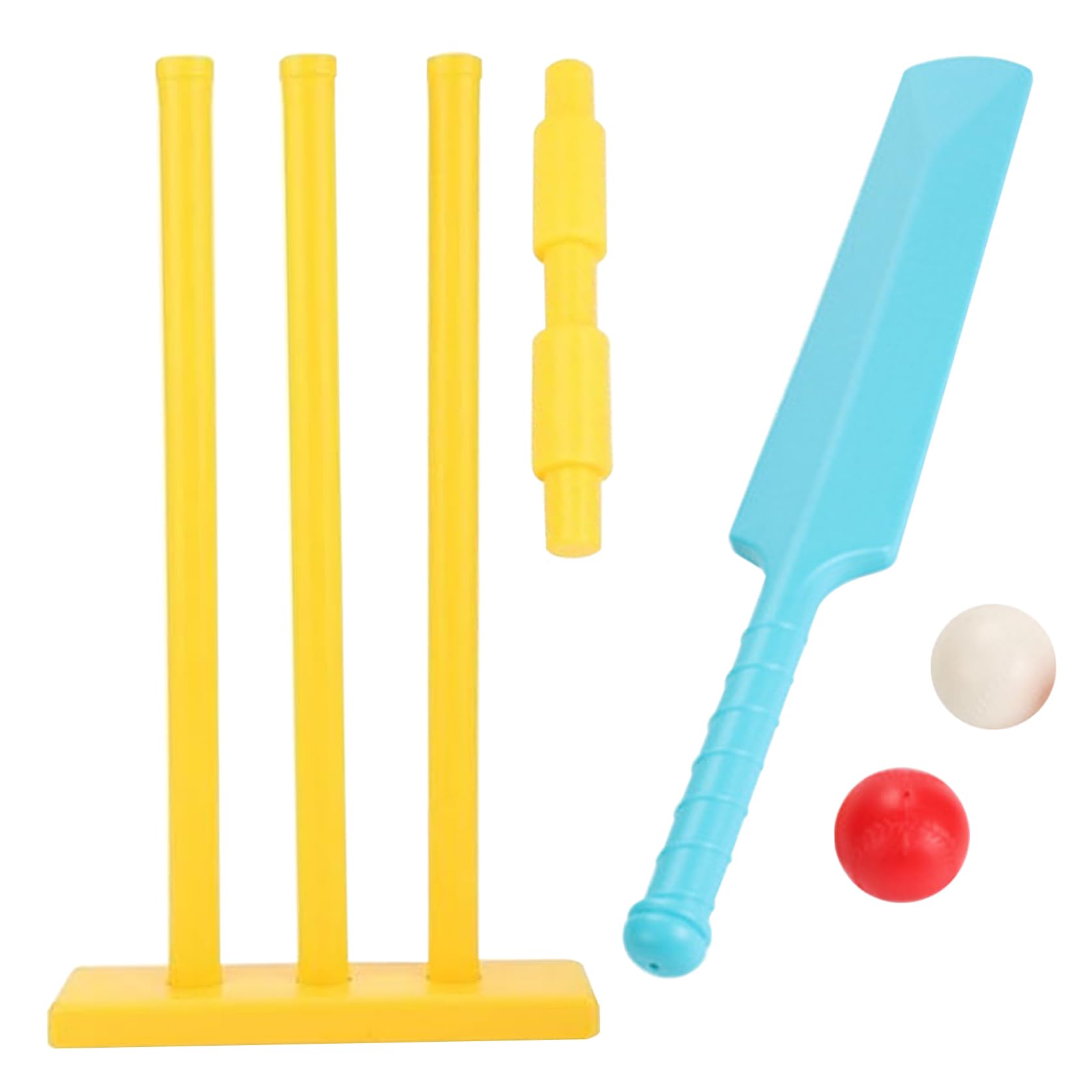 Kinder-Cricket-Set|Cricket-Set für Kinder, PP, BPA-frei, Schläger, Eltern-Kind-Spiel mit Stümpfen und 2 Bällen, Kit für Garten, Strand, Heimspiel, zufällige Farbe