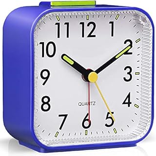 Tisaika Silent Alarm Clocks Bedside Non Ticking Battery Powered Table Clocks Luminous Large Display Snooze Light Function for Bedroom Office
