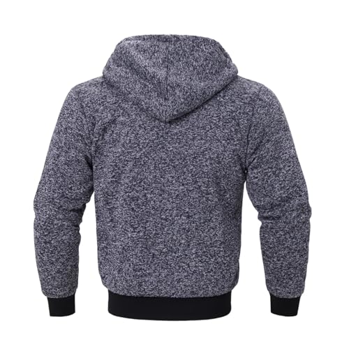 Image of LeeHanTon Sherpa Lined Hoodies for Men Heavyweight Full Zip Up Sweatshirt Thick Fleece Winter Warm Work Jackets Plus Size