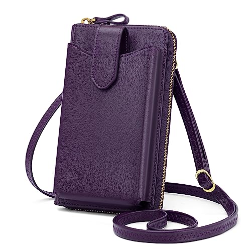 Image of Peacocktion RFID Crossbody Wallet Purse for Women Small Travel Cell Phone Purses Trendy Vegan Leather Bags with Card Slots