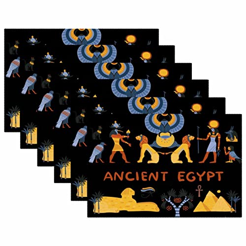 Sets de table pyramide d'Égypte lot de 6 formats 30x45 cm lavables - 6