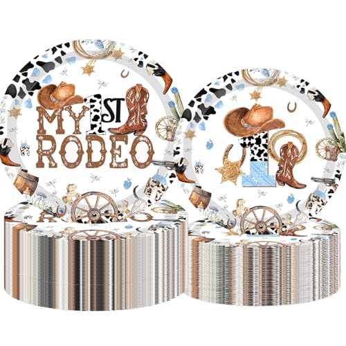 My 1st Rodeo Western Cowboys Birthday Paper Plates My First Rodeo Birthday Party Supplies Cowboys 1st Rodeo Bday My First Rodeo Baby Shower Decor serve 30 guests