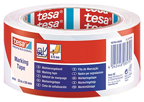 Meganei Cinta Señalizacion Rojo/Blanco Rollo 33Mt En Oferta Tesa 60760-00088-15 - Cinta Señalización Temporal Serie 60760-33M X 50Mm Roja/Blanca