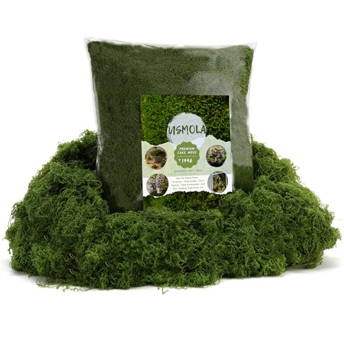 USMOLA 16OZ Fake Green Moss for Crafts, Artificial Moss for