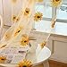 Iuokuby Sunflower Pattern Countryside Elegant Sheer Curtains Rod Pocket Window Treatment for Living Kids Baby Room Bedroom Balcony(1 Panel, W 52 x L 63 inch, Yellow)