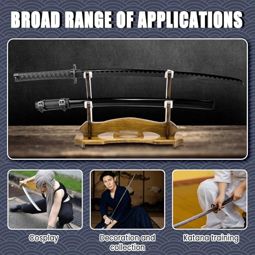 Polypropylene Katana Sword Set- Japanese Training Samurai Sword, Training Longsword, Martial Arts Practice Katana, Cosplay Sword, Safe, Easy, Fun, Durable