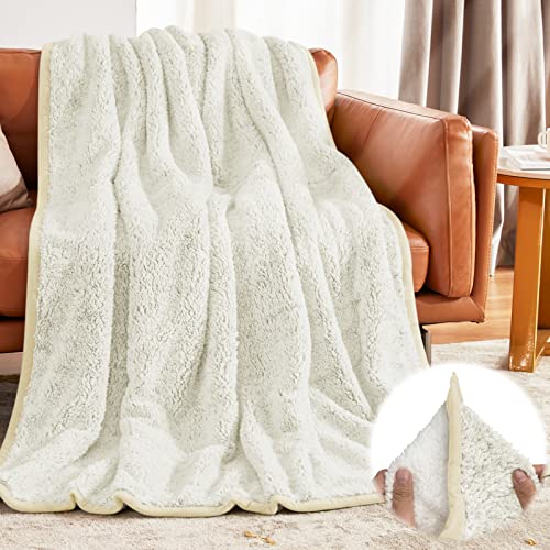 Inhand Sherpa Throw Blankets For Couch, Travel Plush Cozy Lightweight Blanket, Soft Fleece Fur Throw Blanket, Big Fluffy Sherpa Throws And Blankets For Sofa, Bed(50"X 60", Beige) #TOP7