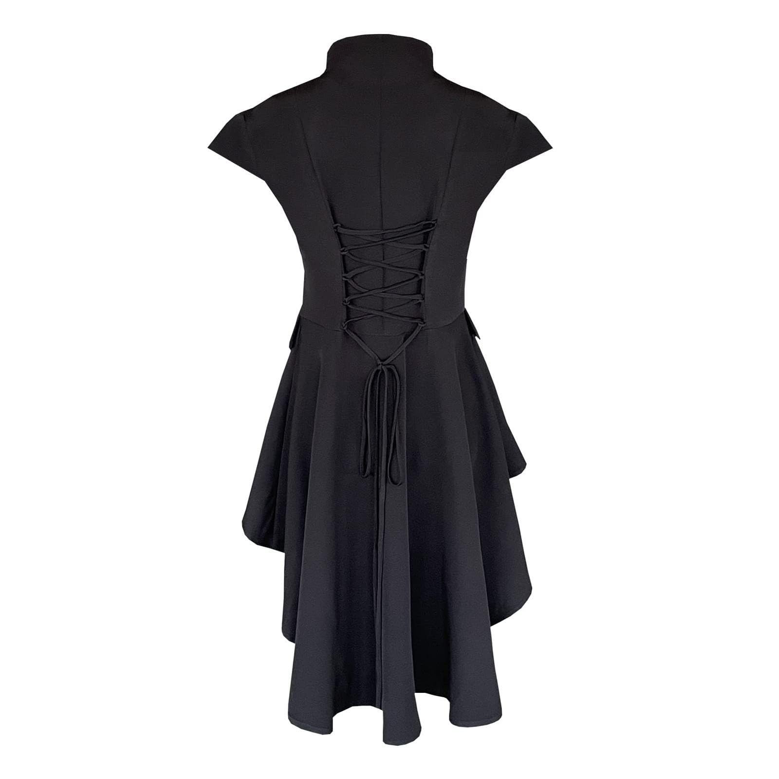 Generisch Gilet da donna gotico steampunk gotico steampunk rinascimentale vittoriano cascata top frack smoking camicia gonna a pieghe abito medievale vittoriano costume da carnevale