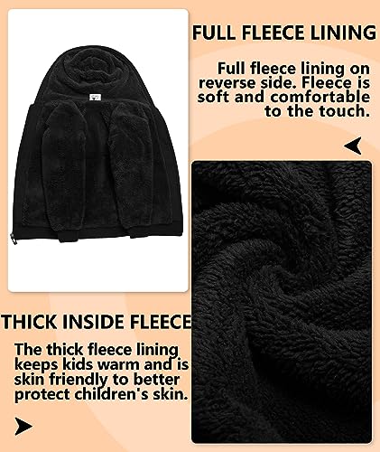 Image of V VALANCH Boys Hoodie Zip Up Fleece Lined Jacket Warm Sherpa Hooded Sweatshirts for Boys Girls 6-15 Years
