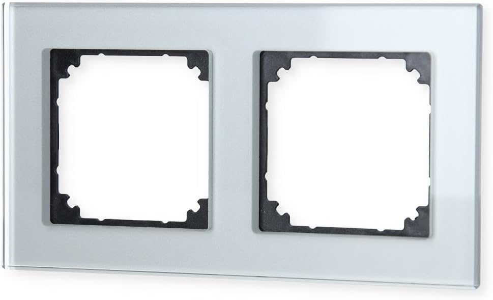 Merten 489260 M-PLAN Real Glass Frame, 2 Parts, Diamond Silver