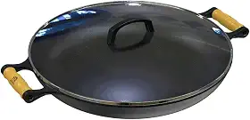 Frigideira Paella de Ferro Fundido Alça Madeira TV 40cm