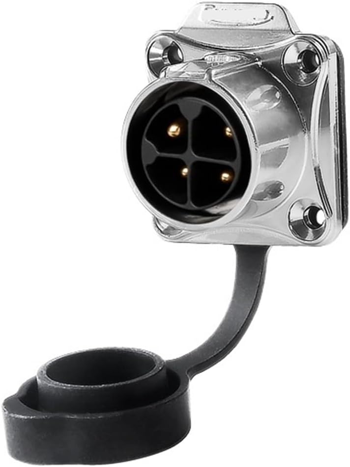 LP-20 aviation socket 4-core 4-hole flange reverse mount with fence female male connector(Female plug)