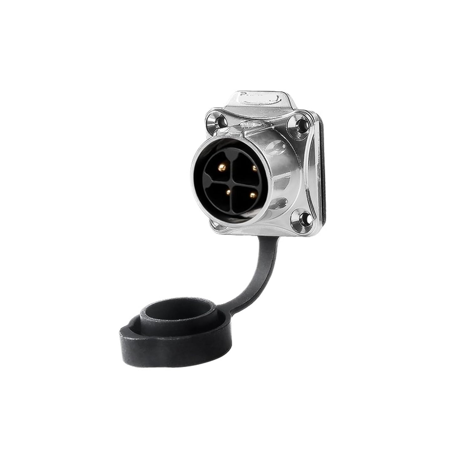 LP-20 Aviation Socket 4-core 4-Hole Flange Reverse Mount with Fence Female Male Connector(Flange Public seat)