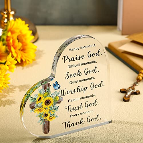 Yulejo Acrylic Christian Gifts For Women Inspirational Gifts With Bible Verse And Prayers Religious Gifts Scripture Gifts For Women Men Friends Keepsake Paperweight (Flower Style) #TOP1