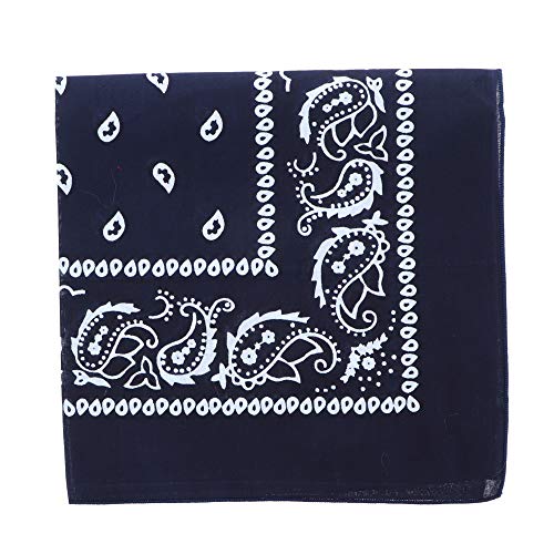 Motique Accessories 22 Inch Cotton Paisley Bandana - Navy Blue