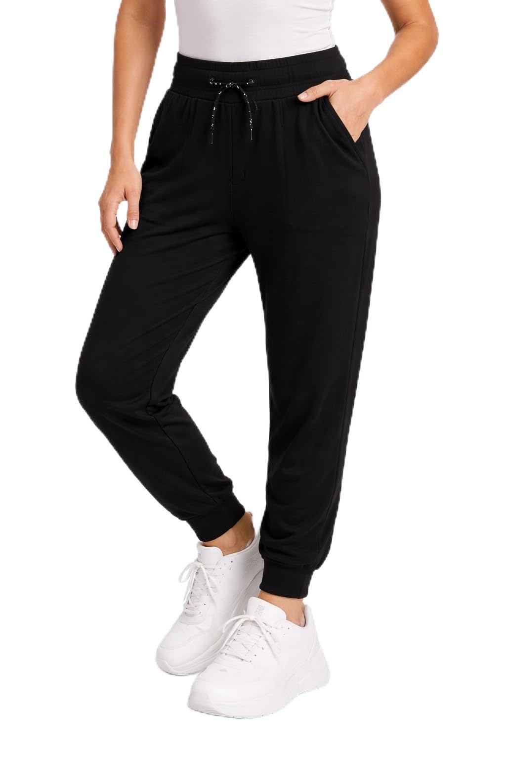 Spyder Womens Joggers - High Waisted Yoga Pants with Pockets and Drawstring - Athletic Workout & Lounge Sweatpants for Women, Black, M