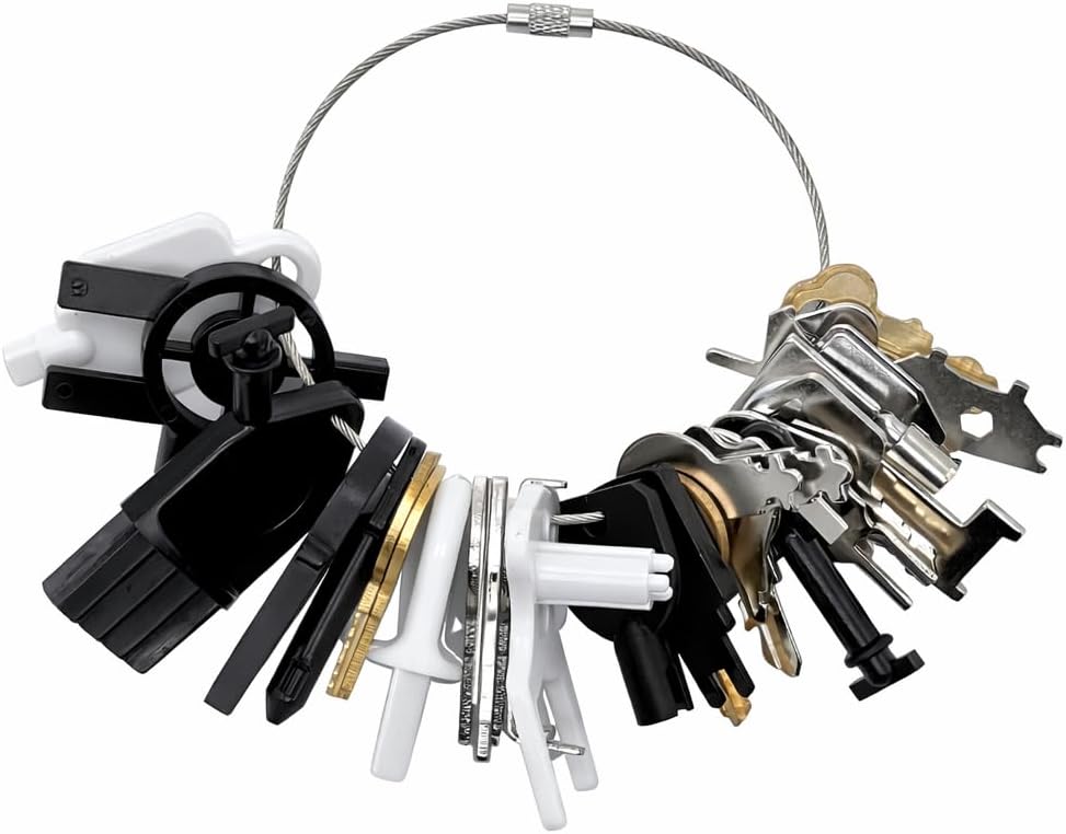 31-Pack Dispenser Key Set Compatible with Bobrick, Bradley, Kimberly Clark, Tork, Georgia Pacific, San Jamar and More, Replacement Keys for Paper Towel, Toilet Paper & Soap Dispensers with Key Chain