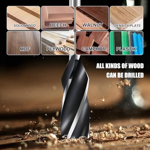 hsawbit Wood Drill Bit Set, 8pcs Auger Drill Bit Set Extra Long Wood Drill Bits 10mm/12mm/14mm/16mm/20mm/22mm/25mm/32mm x 155mm 6 hsawbit Wood Drill Bit Set, 8pcs Auger Drill Bit Set Extra Long Wood Drill Bits 10mm/12mm/14mm/16mm/20mm/22mm/25mm/32mm x 155mm - Image 6