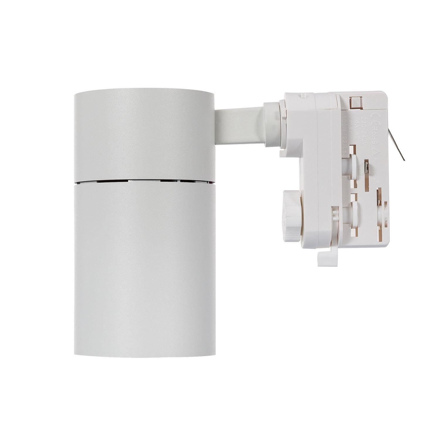 LEDKIA LIGHTING Foco Carril LED Trifásico 20W Mallet Regulable Blanco 5000K Blanco Frío