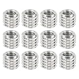 PATIKIL 12 Stück Konvert Schrauben Adapter 1/4 Female bis 3/8 Male Schraubadapter Stativgewindeadapter Halterung für Kamera Monopod Video DSLR SLR Mikrofonständer Silber