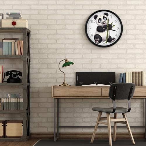 Horloge murale moderne Naughty Panda quartz 25,4 cm ronde