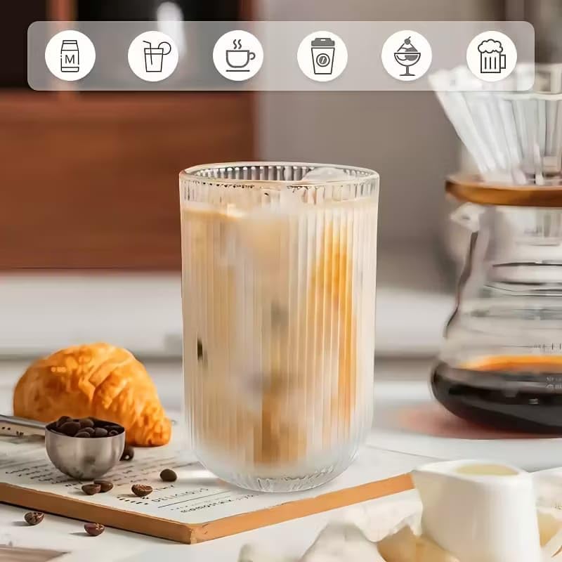 Image of WRINGO 250ML Italian Premium Juice Glasses and Transparent Water Glass Medium Size Tumbler Glasses for Drinking Water and Cocktails, Diamond Design Water Glass Set of 6 (Lining, Set of 6)