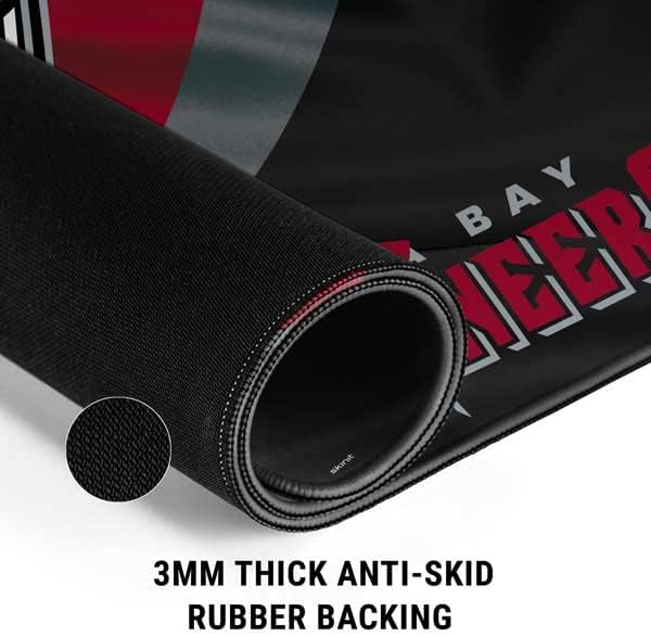 Skinit Large Gaming Mouse Pad - Officially Licensed Tampa Bay Buccaneers Design with Stitched Edges, Waterproof, Non-Slip Rubber Base, Desk Mat for Keyboard & Mouse, 31.5" x 11.8" inches