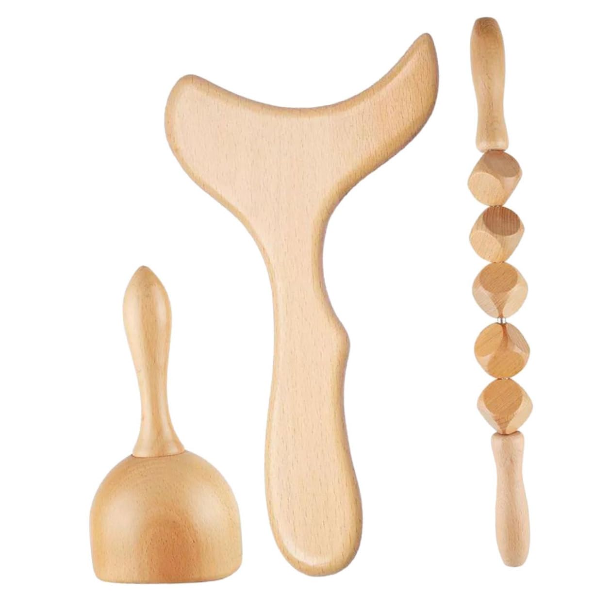 Abaodam Massaggiatore Per Schiena e Collo in Legno 11.8" Strumento Manuale Compatto Per Massaggio Muscolare e Anticellulite Adatto a Uso Domestico e Rilassamento