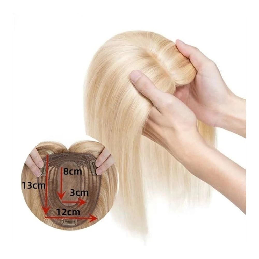 Topper for capelli umani con frangia for donne con capelli diradati | Base in pizzo 12×13 cm,Parrucchino dritto, base in morbido pizzo traspirante for le donne(Off Black,12 inches)