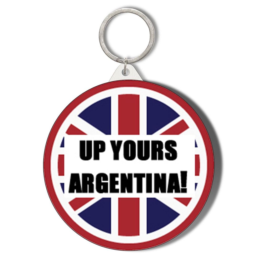 Gift Insanity White Argentina Falklands 45Mm Short Chain Mirror Keyring