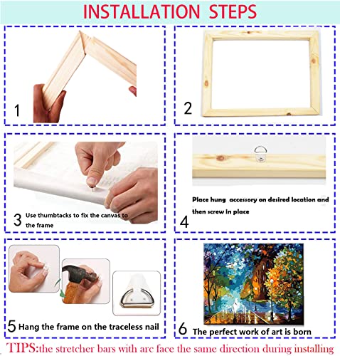 Cyauatt 2 Pack 12\"x16\"Canvas Wood Stretcher Bars, DIY Wood Canvas Frames Kit, Wooden Art Frames, Wood Stretching Bars for Gallery Wrap Oil Painting Posters and Canvas Arts (12\" x16)
