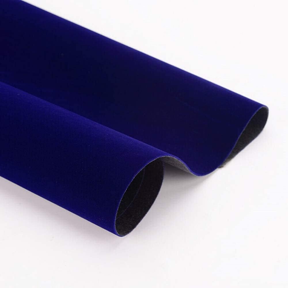 Self Adhesive Vinyl Film Velvet Flock Furniture Sticker Liner for Jewelry Displays Shelf Drawer Dresser Cabinets Liner Arts Crafts Decor (Blue