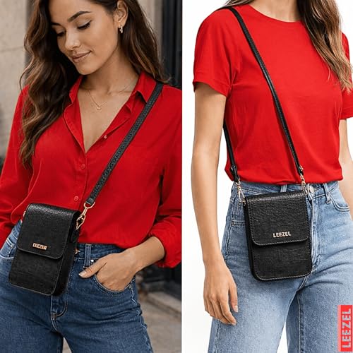 Image of LEEZEL Women's Girls Wallet Sling Bag for Mobile Cell Phone Holder