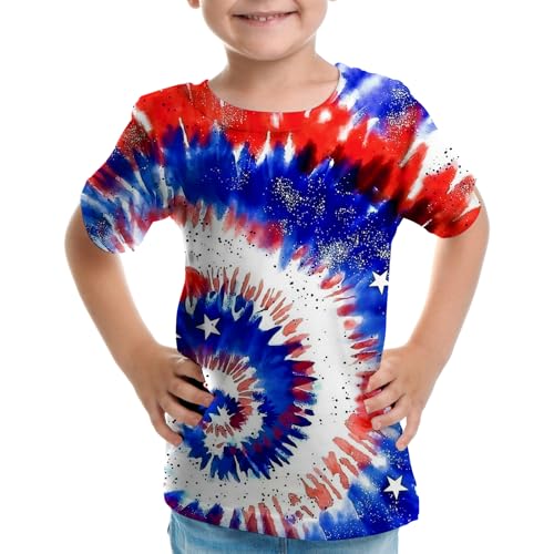 Image of Big Kids Tie Dye Shirt for Boys Girls Short Sleeve Hippie Tshirt Senior Tee