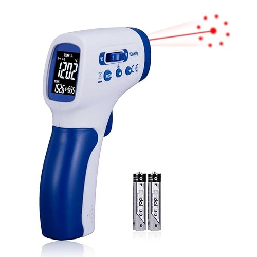 Ring Laser DS20 1 termómetro infrarrojo pistola de temperatura con carne, pistola térmica con emisividad ajustable y alarma altabaja, 1% de