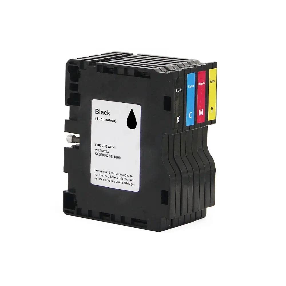 SpaceinkSG500 SG1000 Sublimation Ink Cartridges for SAWGRASS Virtuoso SG500 SG1000 Printers - Upgraded Firmware (1*Black, 1*Cyan, 1*Magenta, 1*Yellow)
