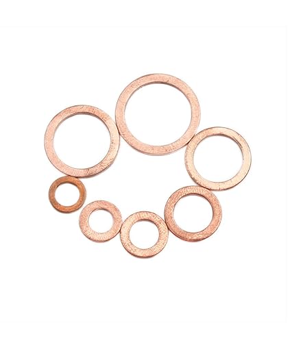 Miniatura 5 de Kit surtido de arandelas de cobre, juntas planas, 100 piezas M4, M5, M6, M8, M10, M12, M14