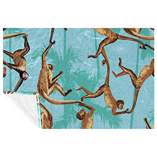 Couverture douce chaude motif singe cadeau idéal lit plage - 2