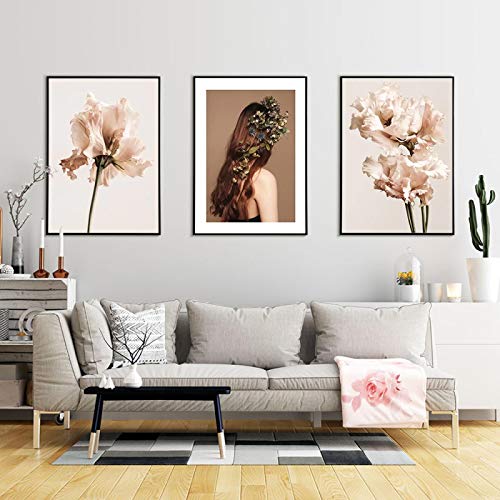 Affiche de roses scandinaves pour une décoration de salon moderne