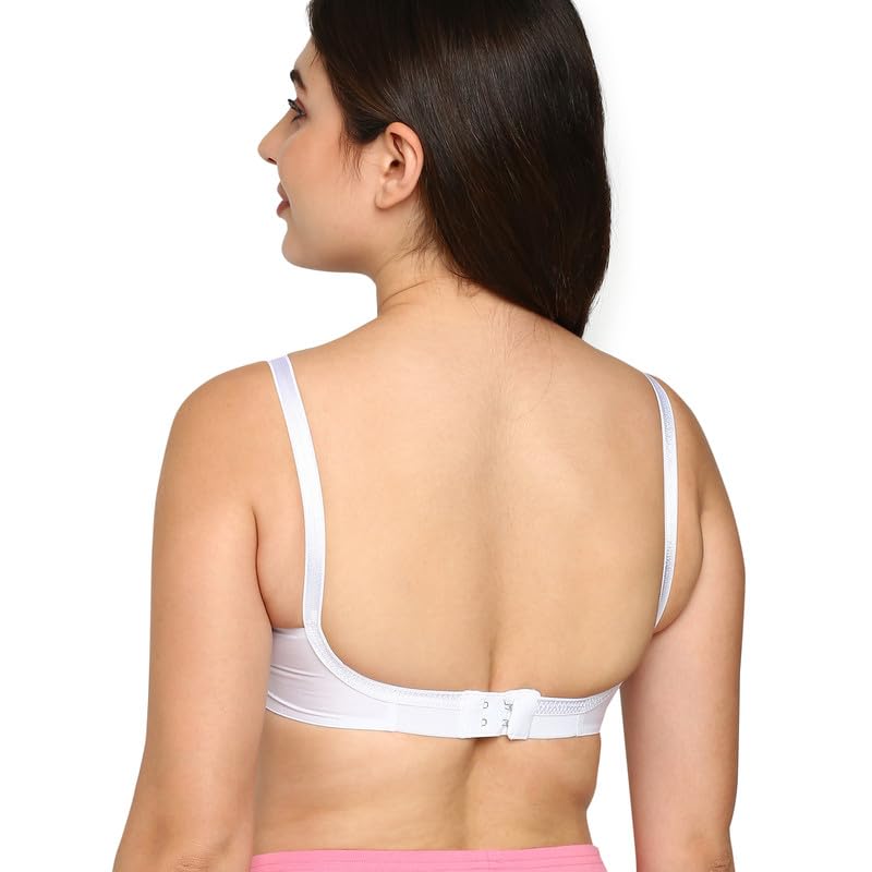 Image of BLOSSOM Priyasajini Women's Full Coverage 100% Woven Cotton Single Layer Round Stitch Non Padded Wirefree Conical Cup Everyday Bra
