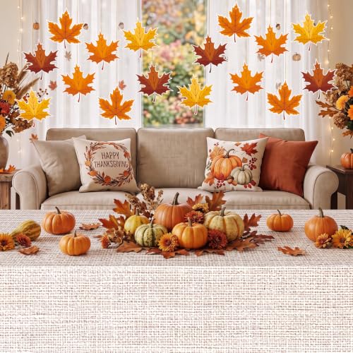 16 Pack Thanksgiving Fall Leaves Hanging Decorations - Festive Maple Leaf Garland, Autumn Hanging Fall Decor Ornaments for Thanksgiving Party Supplies Classroom Ceiling Wall Decoration - image 7
