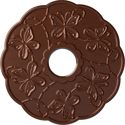Image of Ekena Millwork CM17TSCPS - Terrones Butterfly - Ceiling Medallion, Copper Penny