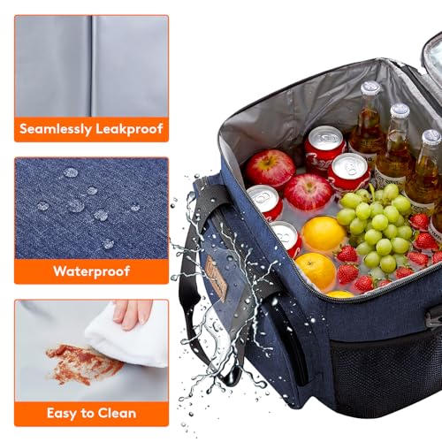 Image of Lifewit Medium Lunch Bag Insulated Lunch Box Soft Cooler Cooling Tote for Adult Men Women, Dark Blue 48-Can (33L)