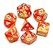 RPG Polyedrische Würfel Set DND Dice für Dungeons and Dragons Pathfinder Rollenspiel Tabletopspiele Würfel (Orange Mixen Gelb)