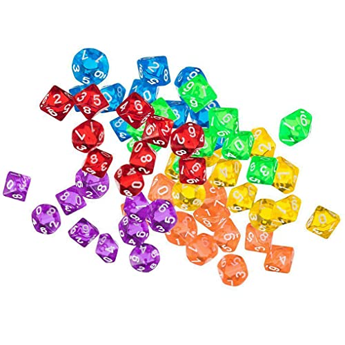 Yourandoll 60 Pièces Dés Polyédriques D10 Dés de Jeu de dés pour DND Dés RPG MTG Dice Table Jeux Cover