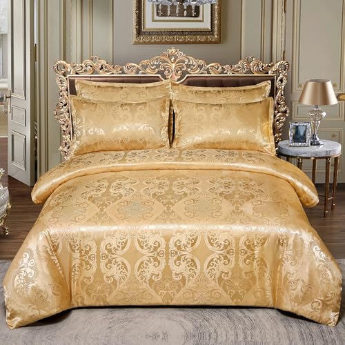 TUMAN Pro Queen European Luxury Satin Embroidery 3-Piece Gold