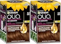 Garnier, Permanent Hair Colour, Ammonia Free and Nourishing, Olia, 5.3 Golden Brown (Pack of 2)